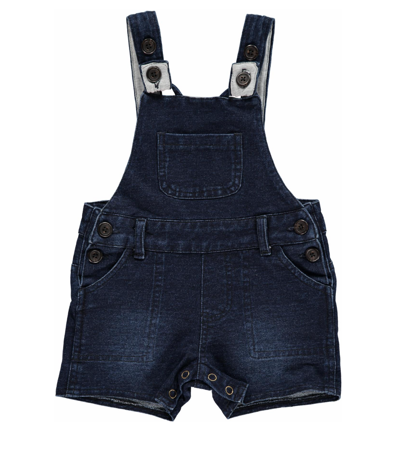 Jonty Navy Denim Effect Shortie Overalls