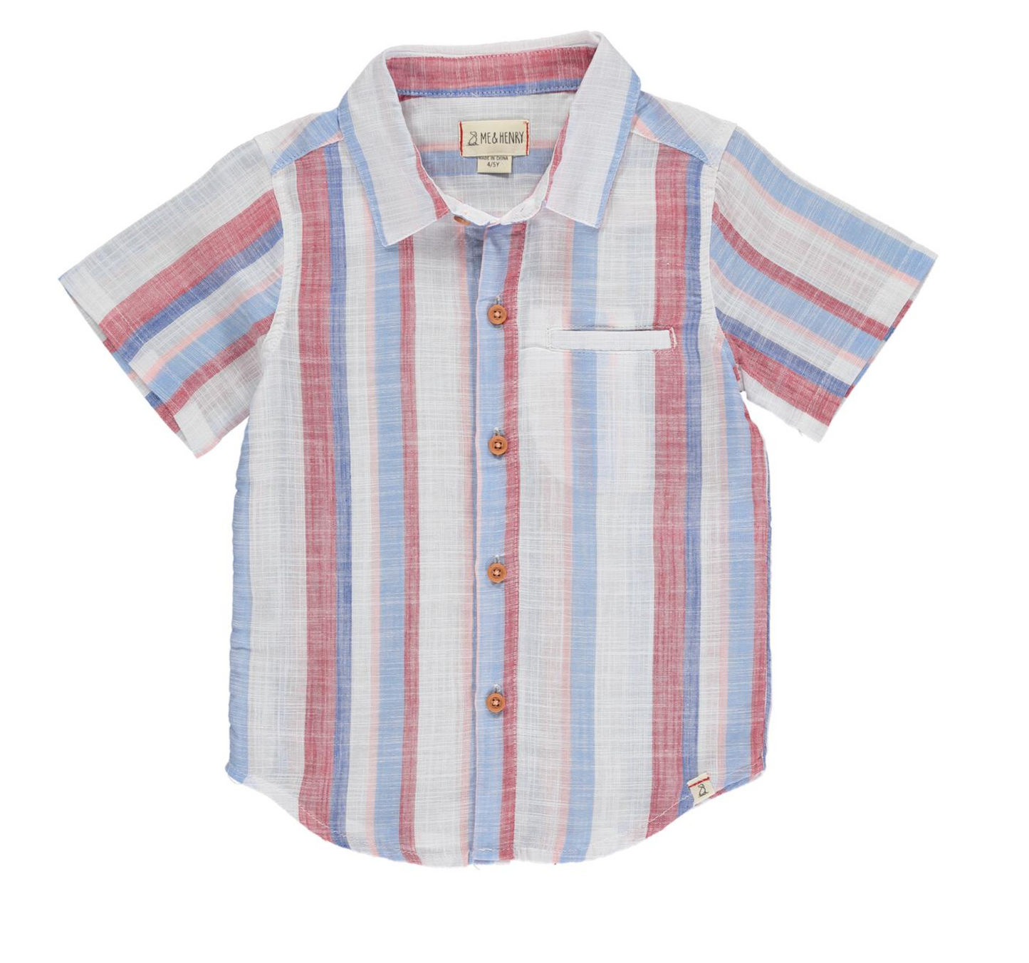 Maui Red/White/Blue Stripe Woven Shirt