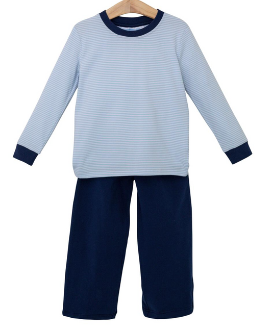 TSK Miller Long Sleeve Pants Set Blue Stripe