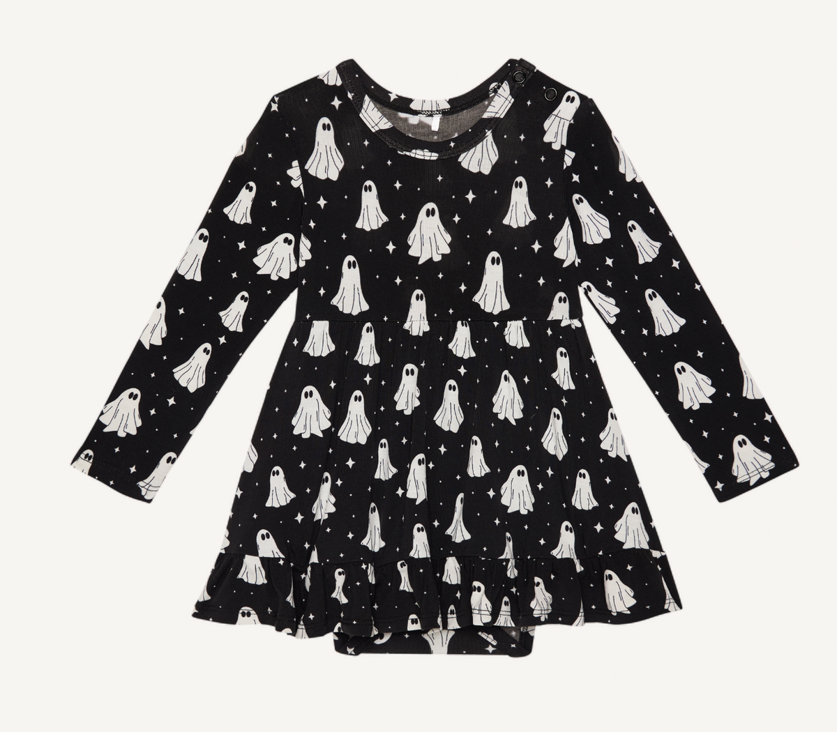 Posh Peanut Ghostly Glow in Dark Ruffled Bodysuit Dress