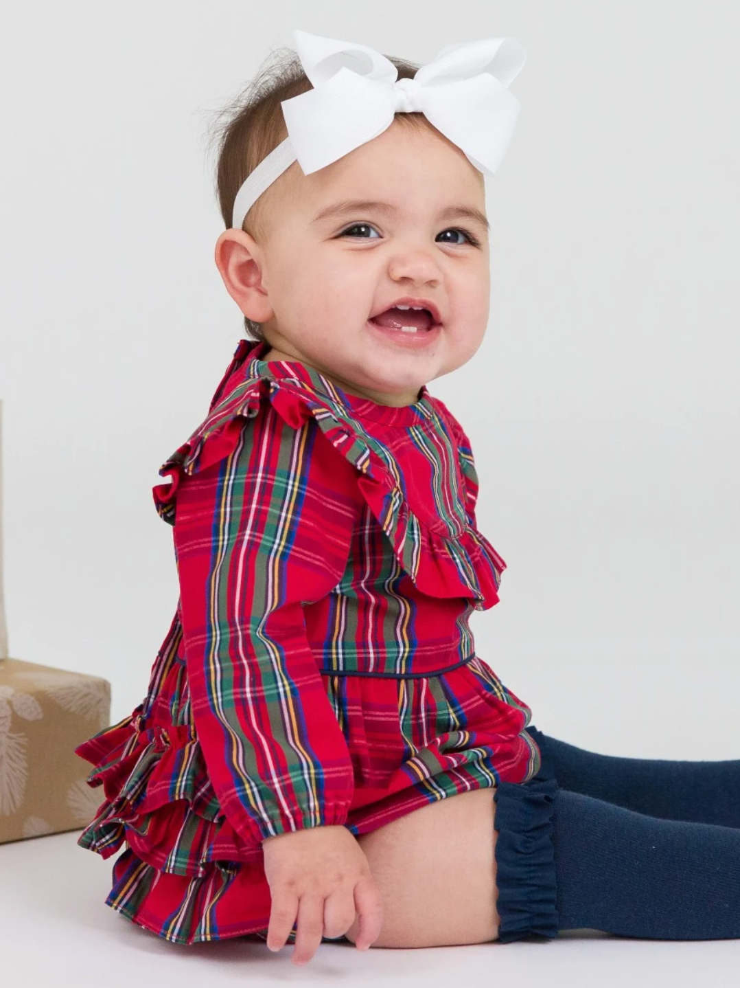 Tis the Season Plaid Bubble Romper