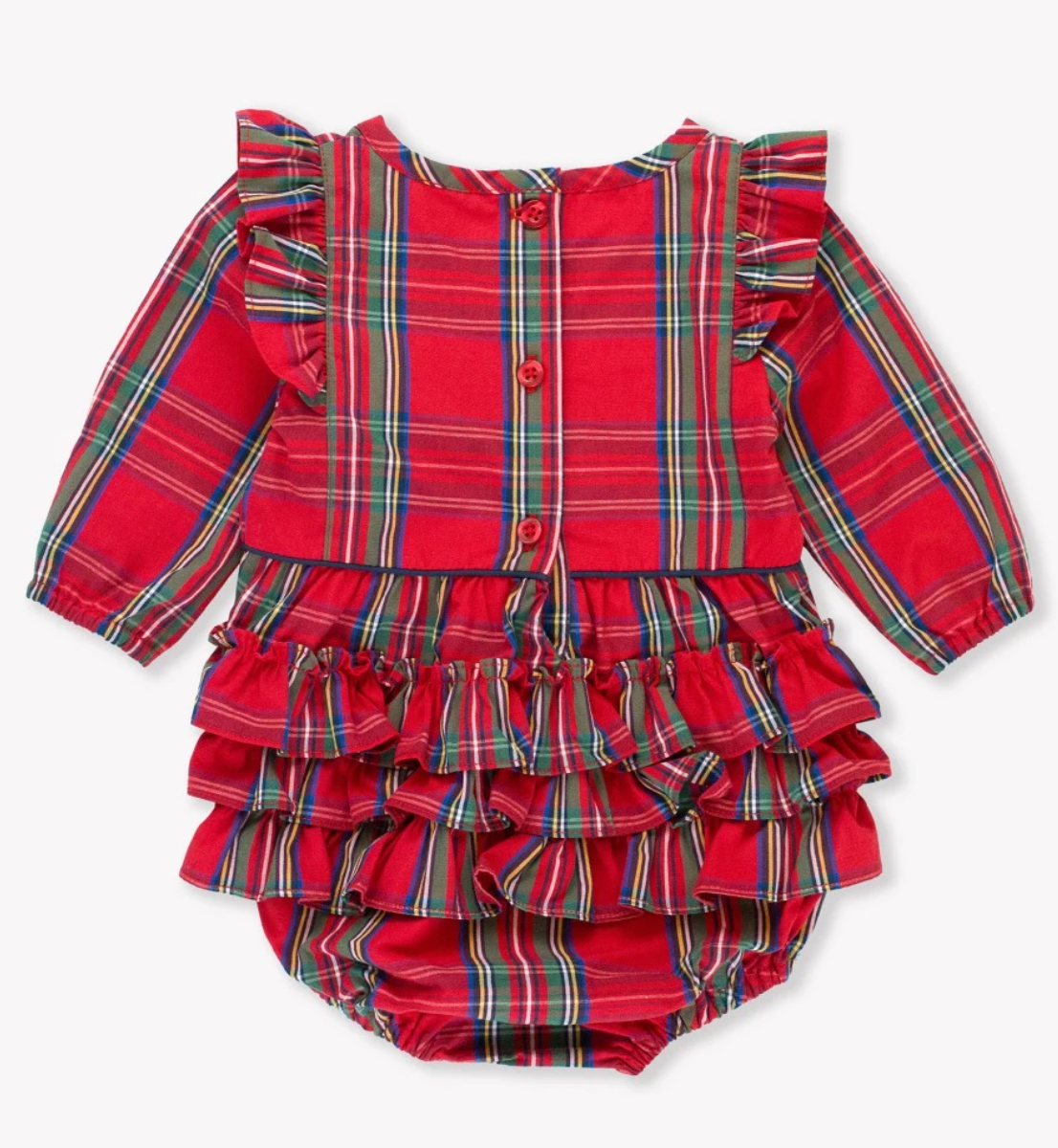 Tis the Season Plaid Bubble Romper