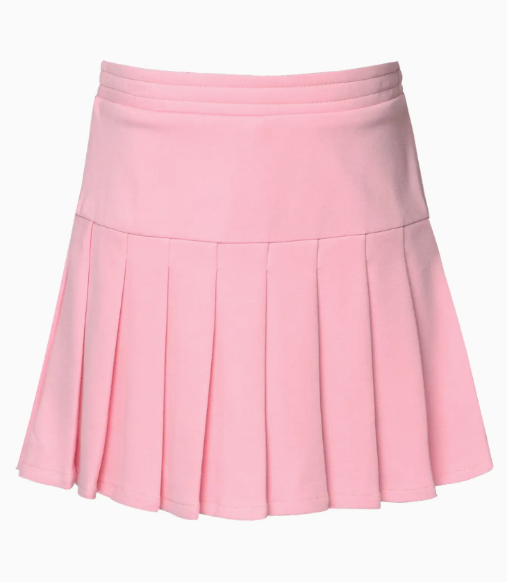Pink Drop Waist Pleated Skirt