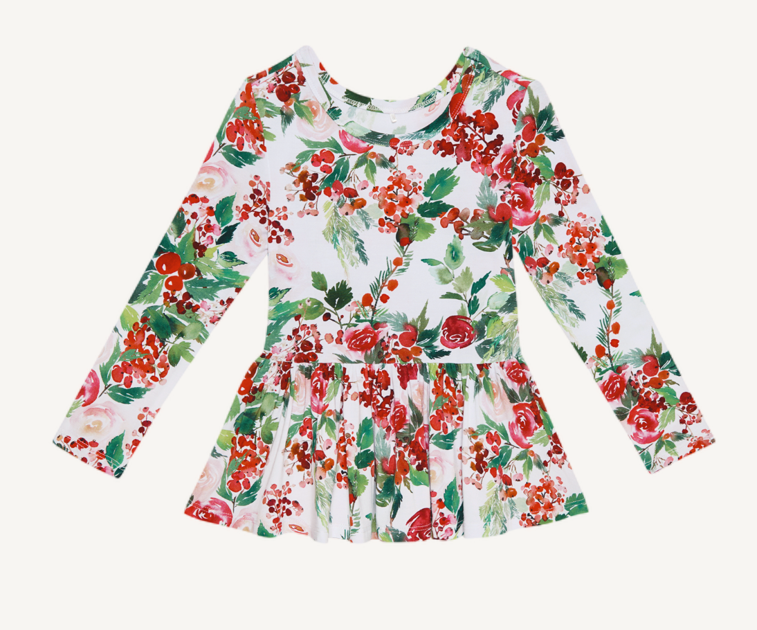 Posh Peanut Beatrix LS Peplum Top & Bell Bottoms