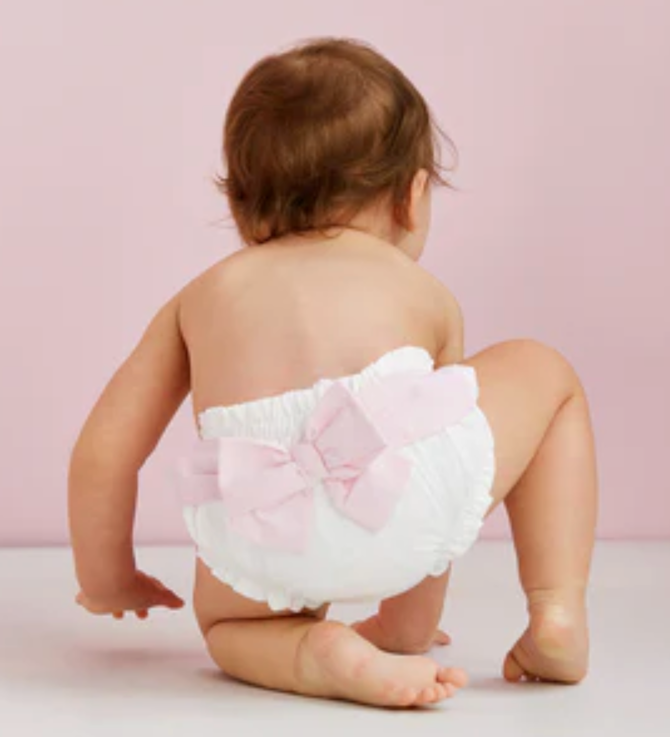 White Bow Diaper Cover