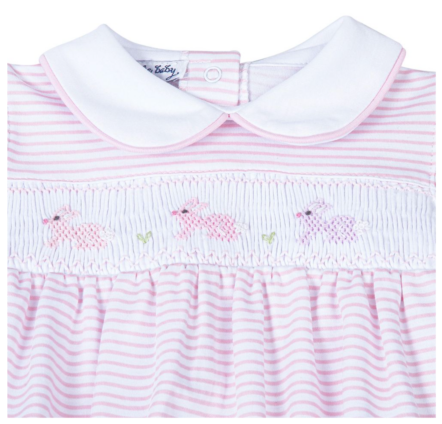 Magnolia Baby Hippity Hop Classic Smocked Flutter Bubble Pink
