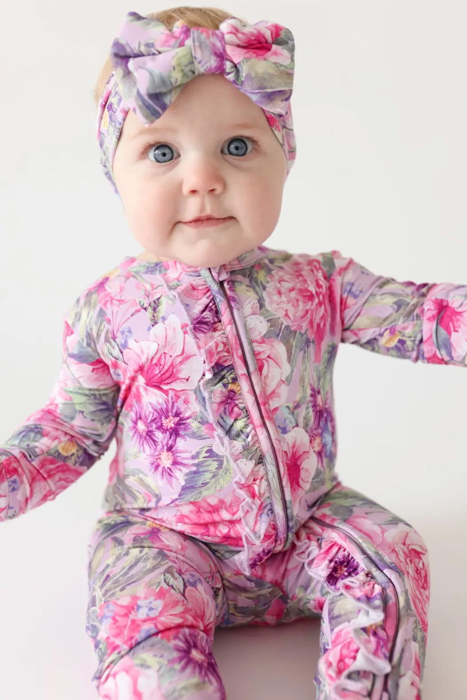 Posh Peanut Ellery Footie Ruffled Zippered One Piece