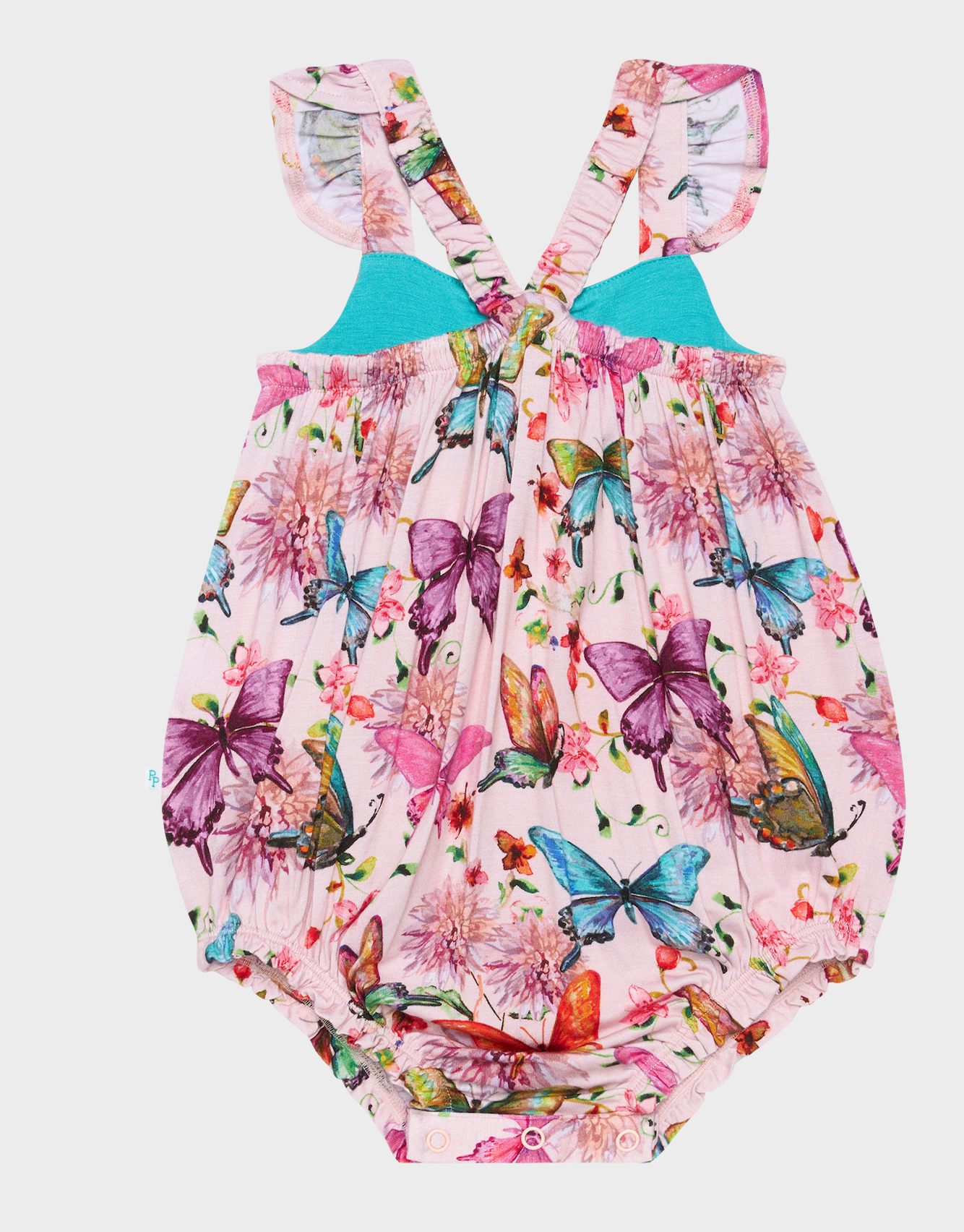 Posh Peanut Watercolor Butterfly Bubble Romper