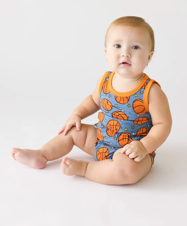Posh Peanut Slam Dunk Varsity Romper