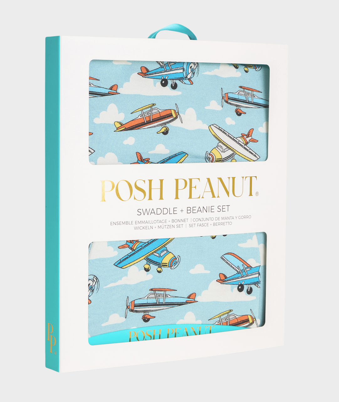 Posh Peanut Posh Planes Swaddle & Beanie Set
