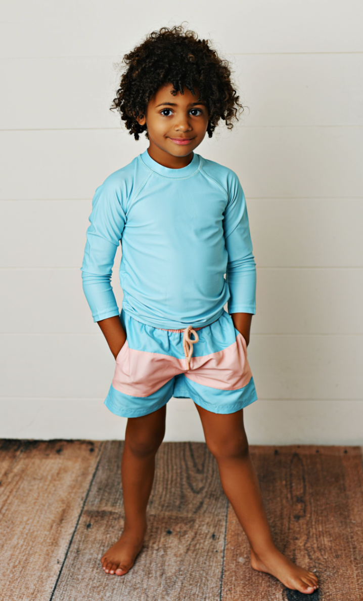 SB UPF 50 Boy Rashguard Aqua