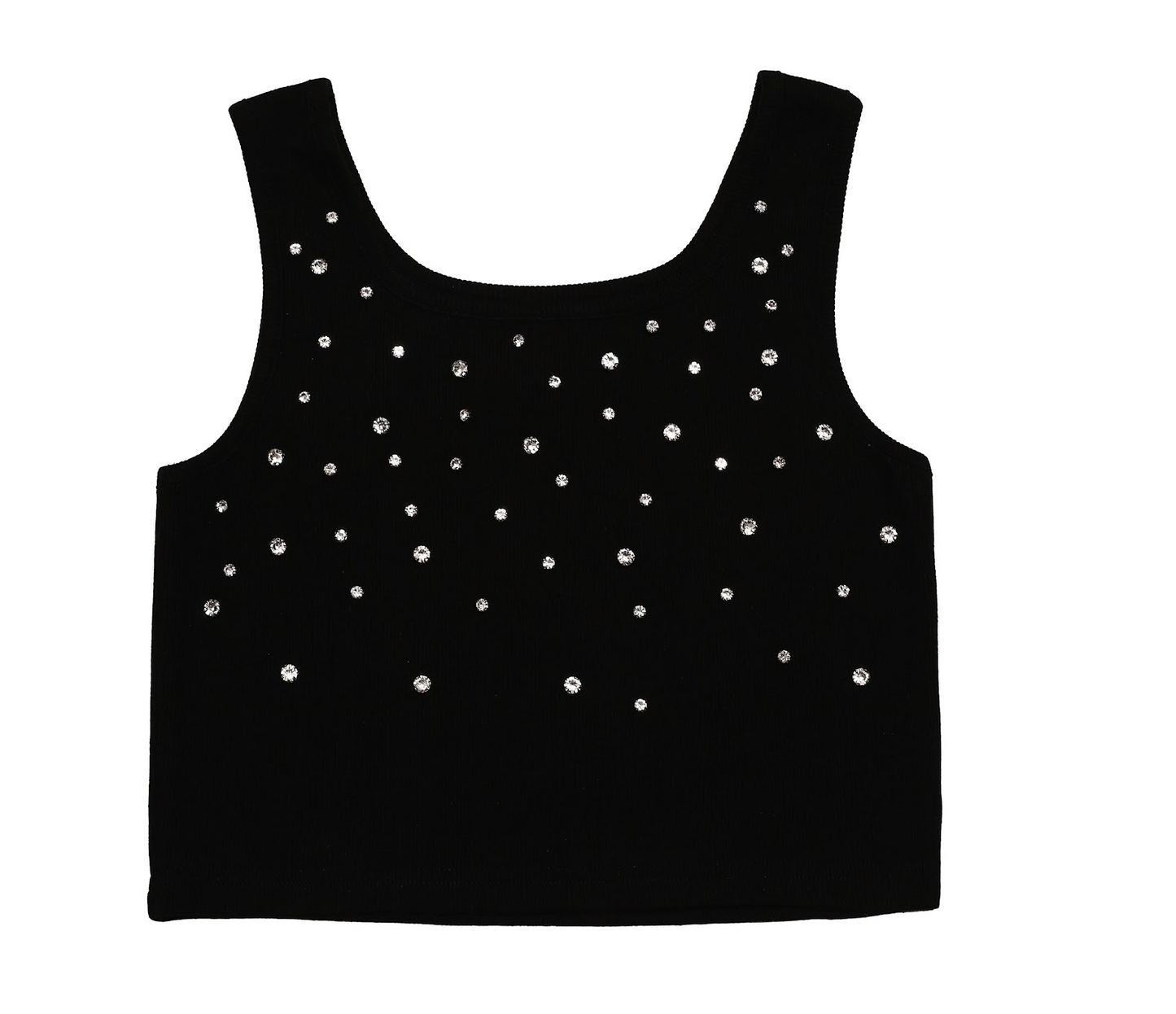 Crop Top Silver Rhinestone