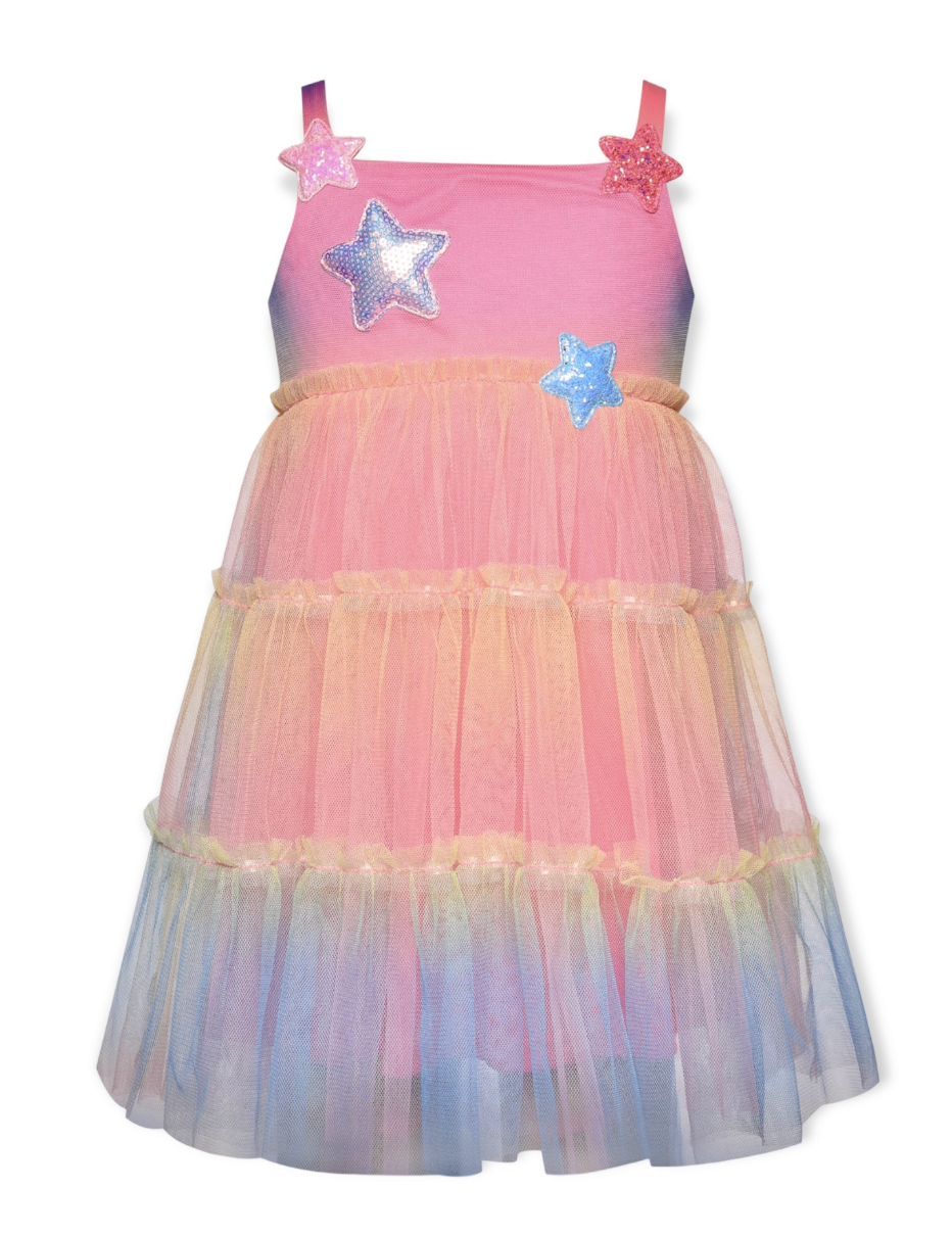 Baby Sara Tiered Tulle Dress w/ Sequin Stars ~ Multi