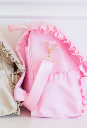 Ruffled Nylon Diaper Bag Pink