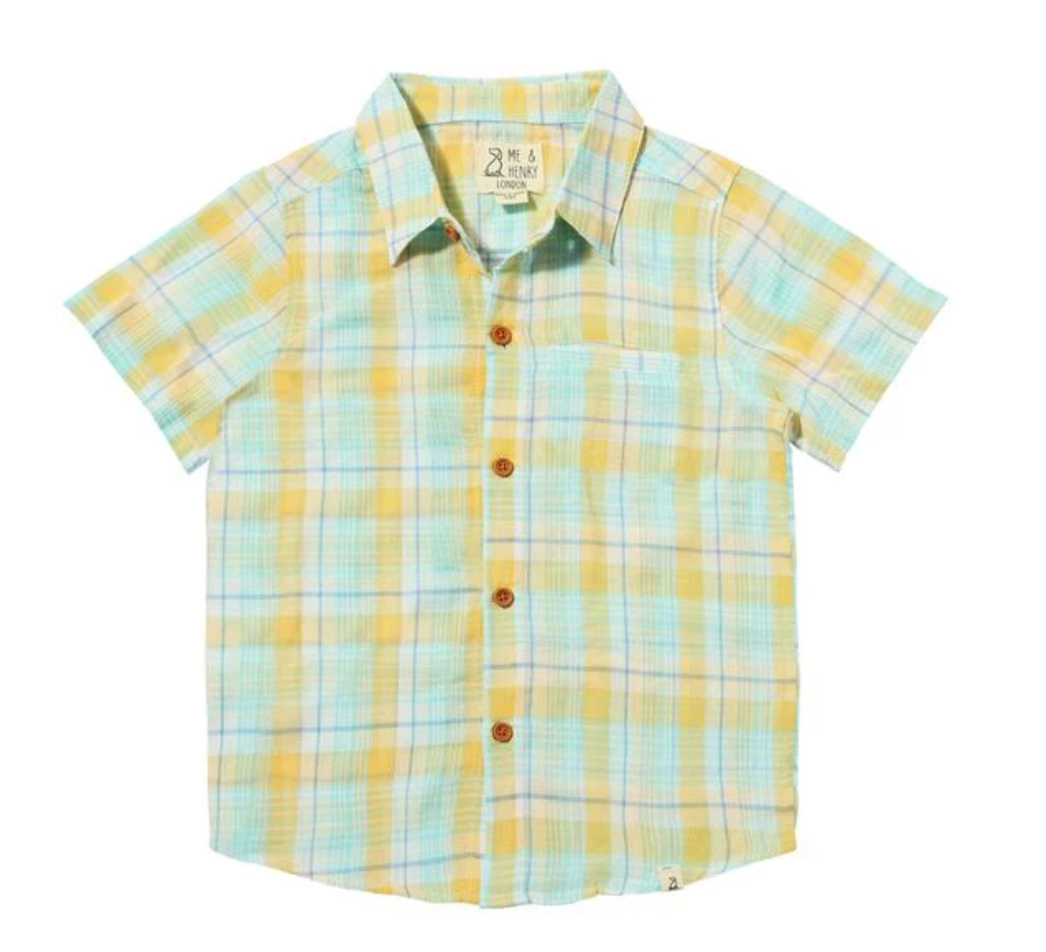 Newport Lemon/Aqua Plaid Shirt