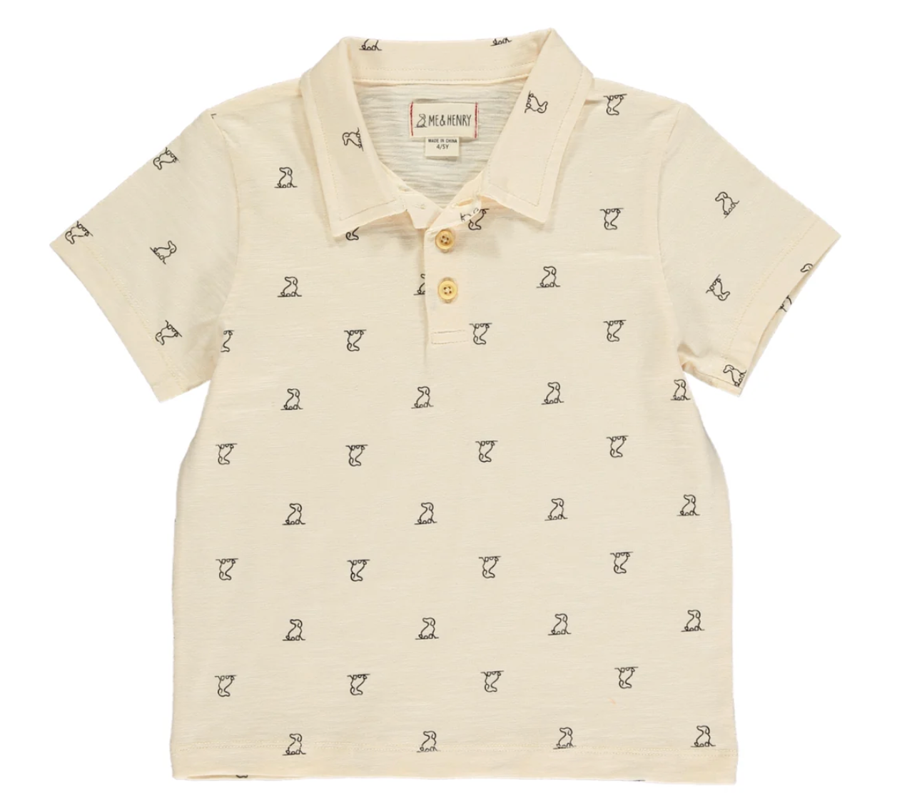 Polreath Cream Henry Print Polo