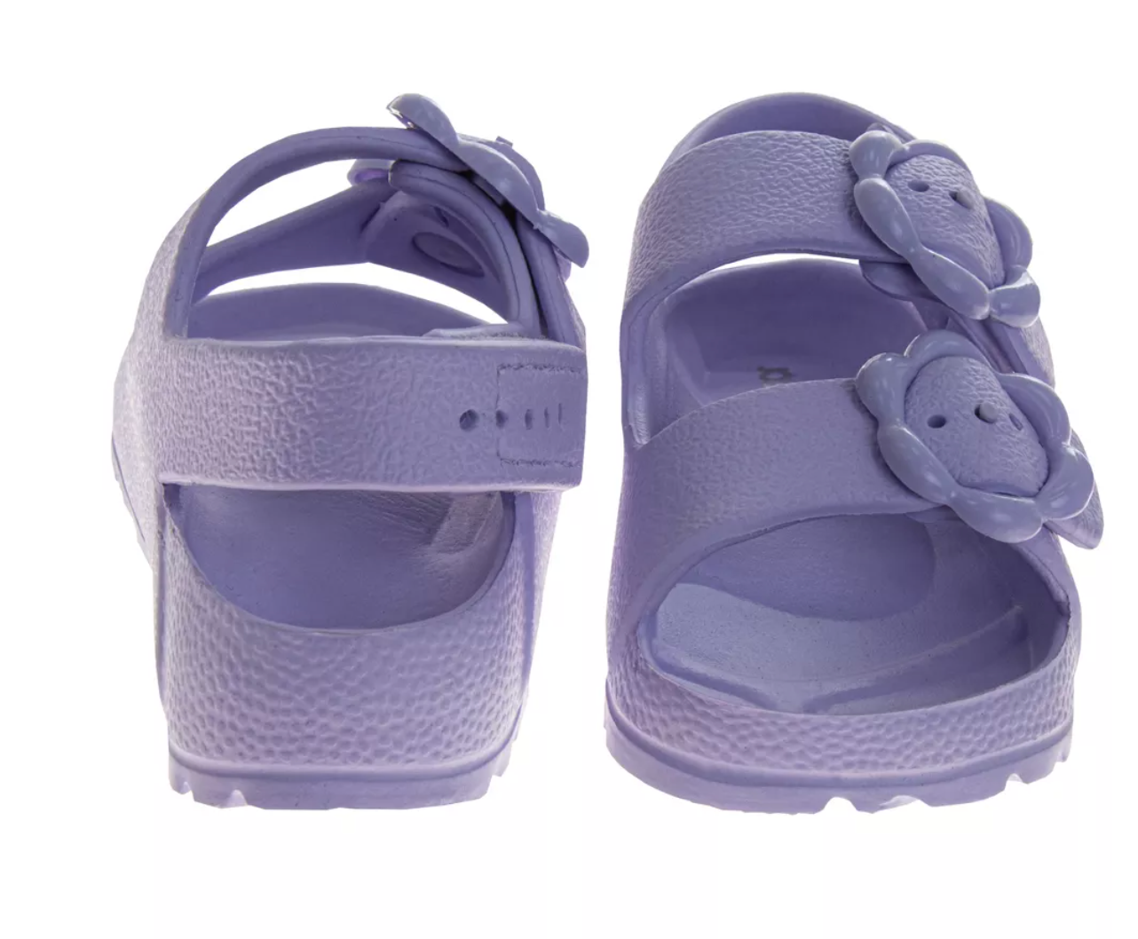 Flower Detail Lightweight Velcro Sandal Purple