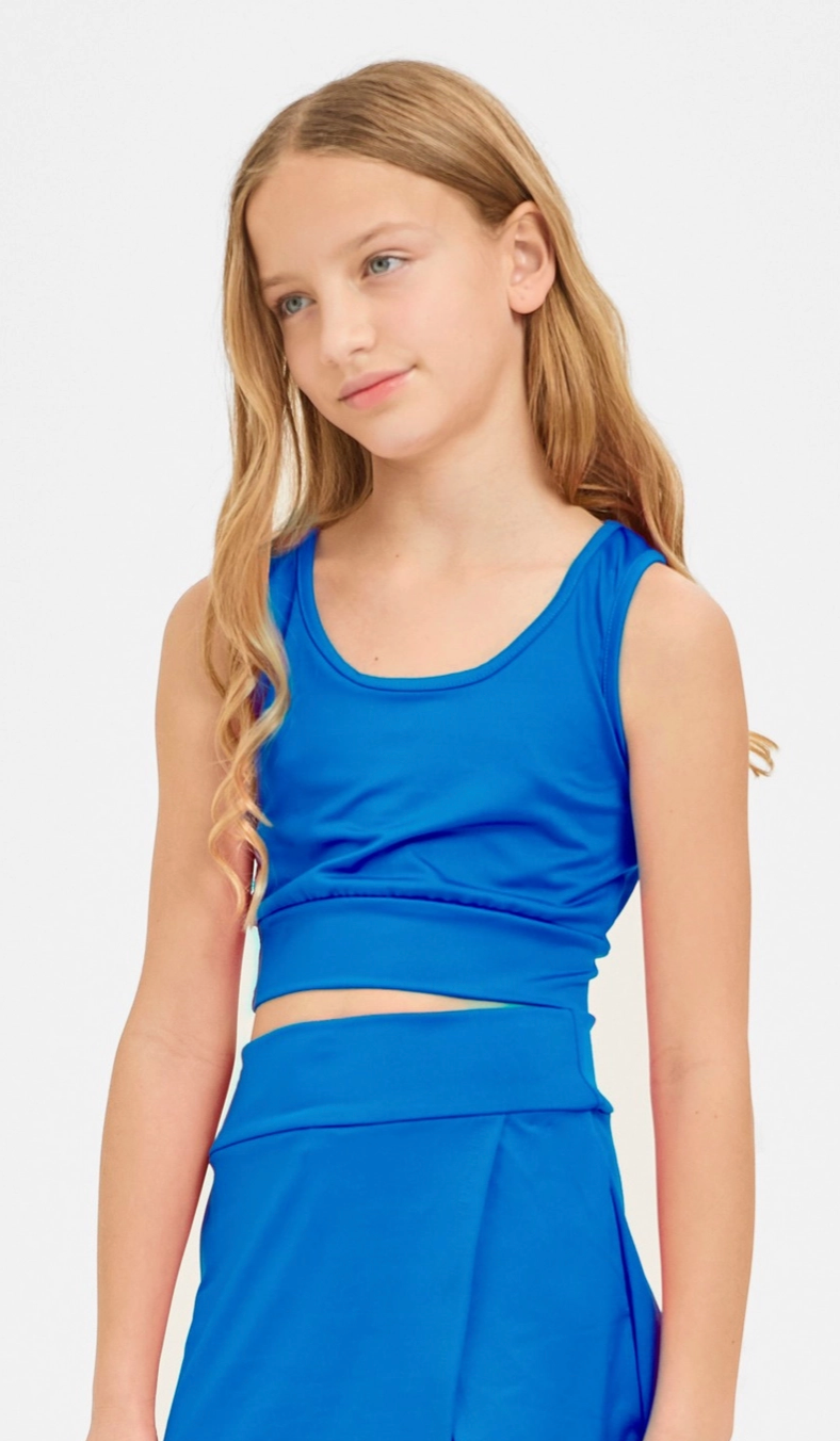 Royal Blue Cropped Tank/Tennis Skort Set