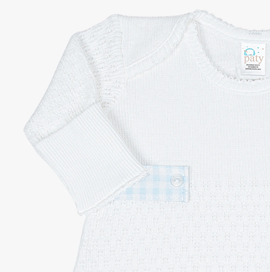 Paty Lap Shoulder Gown Blue Gingham Tab