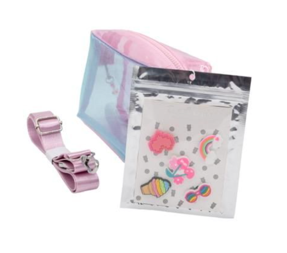 Clear Multi Color Bag w/Charm Handle & Pack