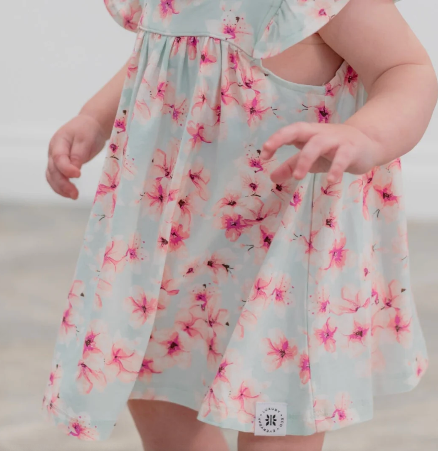 Pretty Pink Floral Ruffle Dress with Bloomer