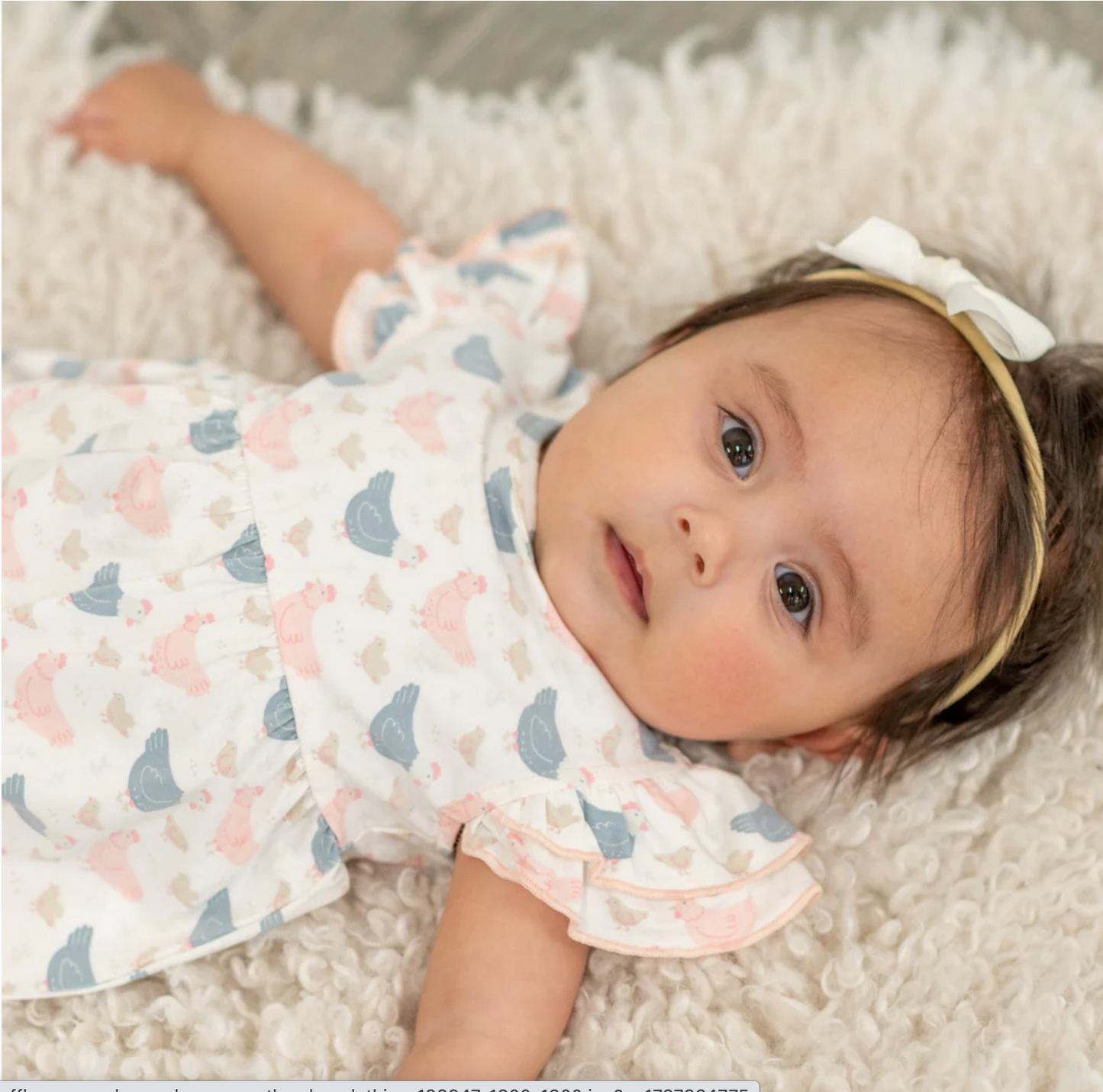 Pink Farm Hens Bamboo Ruffle Romper