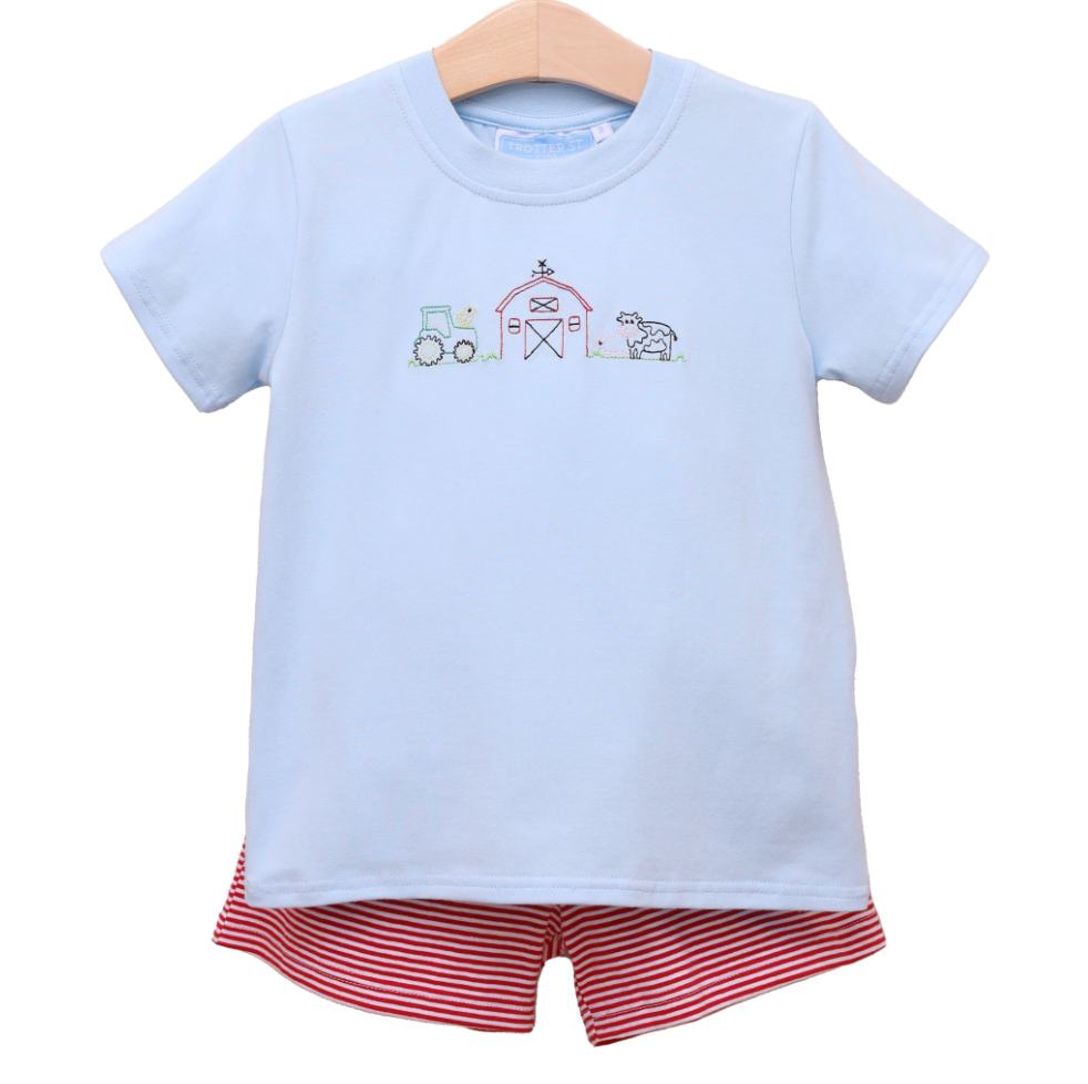 TSK Farm Embroidery Short Set