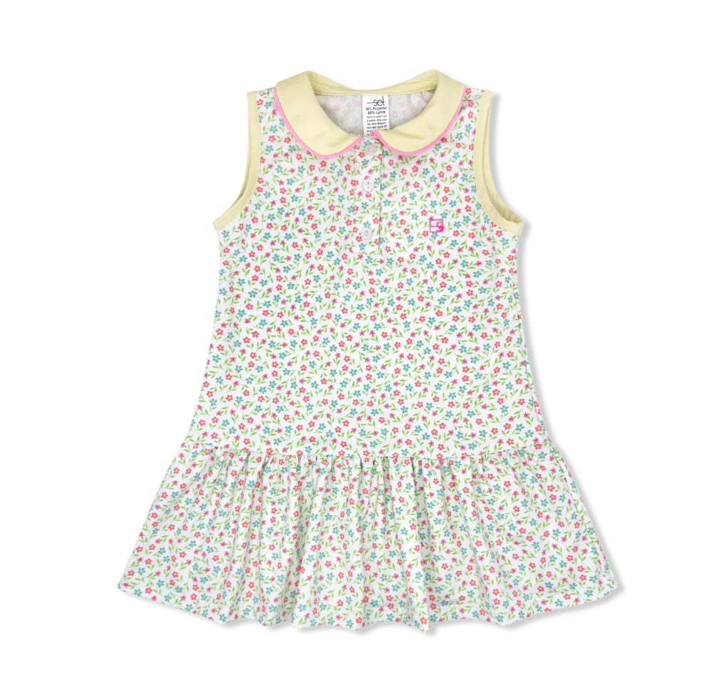 Darla Dress - Petal Pop Floral, Sunshine Yellow, Flamingo Pink