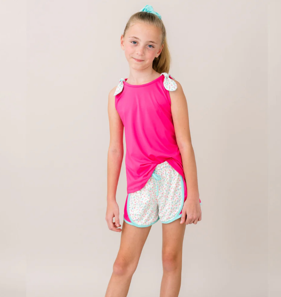 Elise Short - Petal Pop Floral, Power Pink, Totally Turquoise