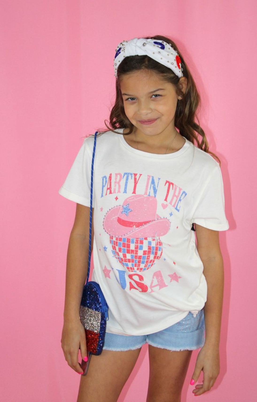 Party in the USA Graphic Rhinestone Tee