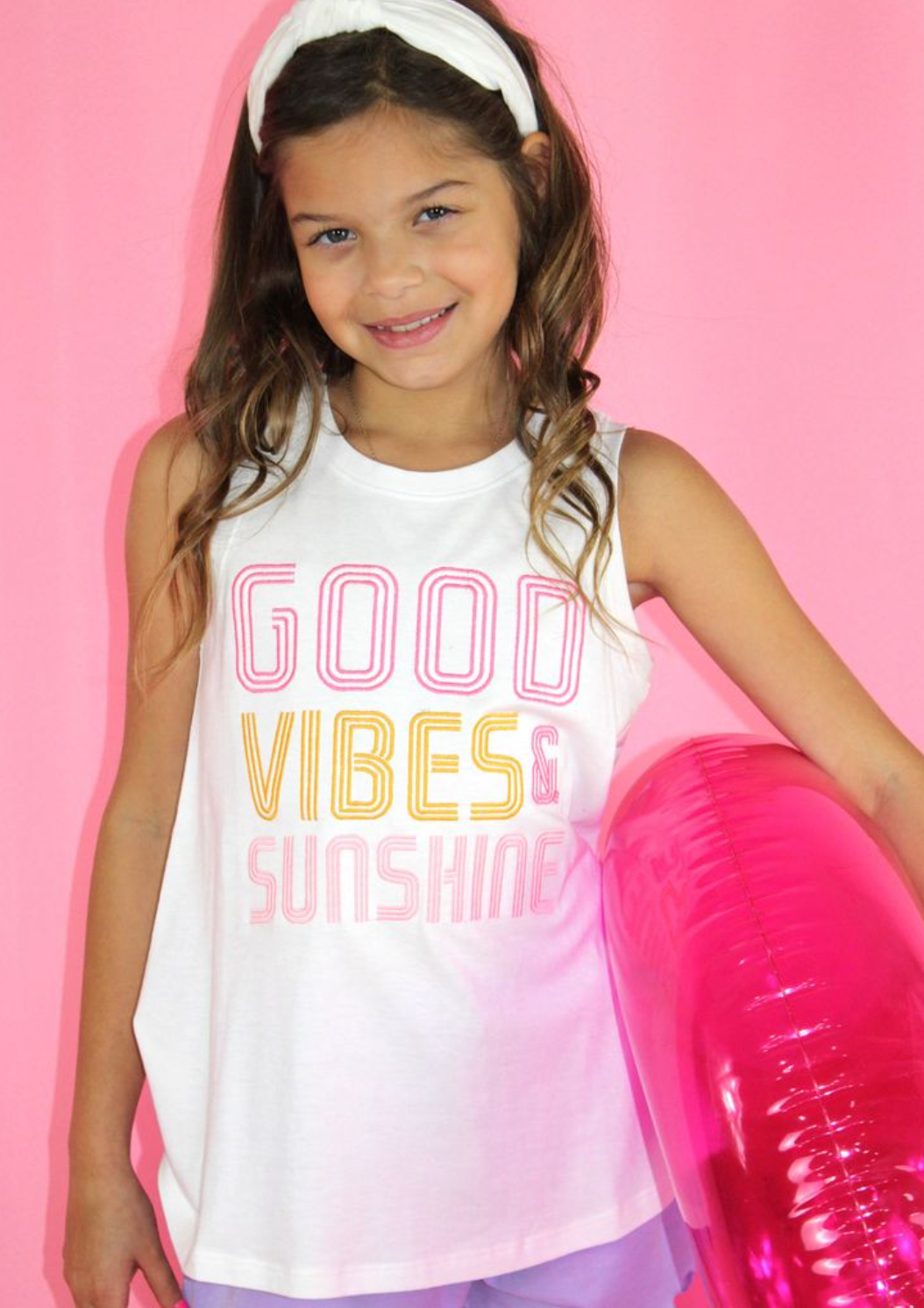 Good Vibes & Sunshine Embroidery Tank Top