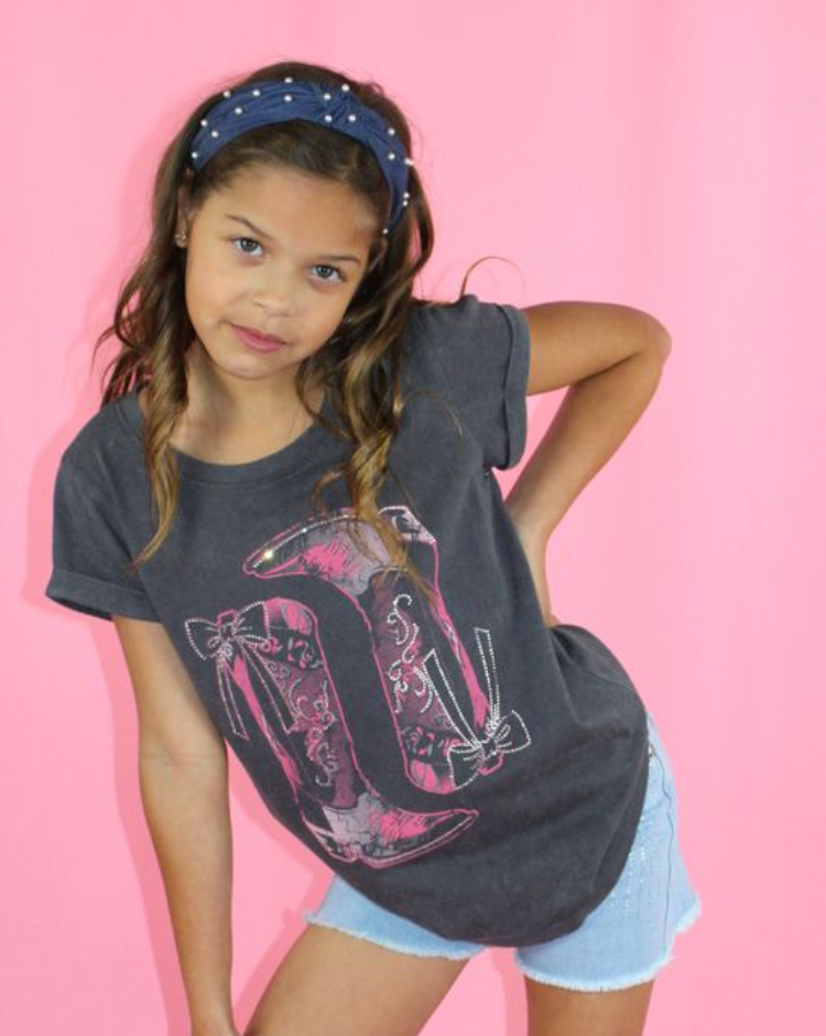 Rhinestones Boots Graphic Shirt