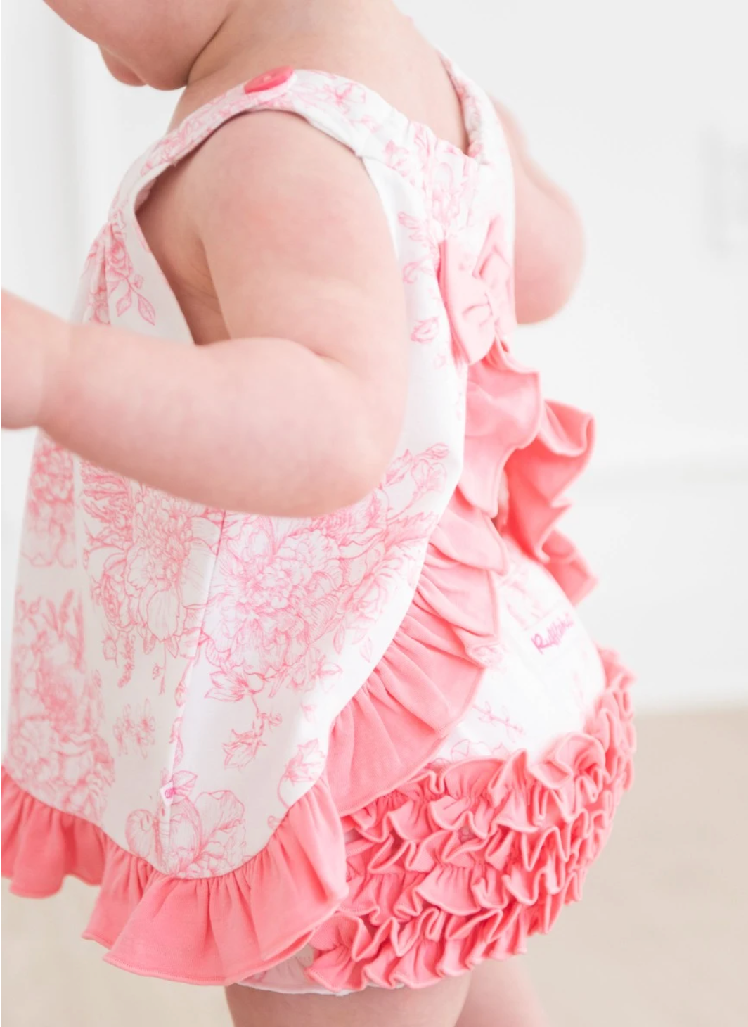 Bubblegum Pink Butterfly Garden Toile Knit Swing Top and Bloomer Set