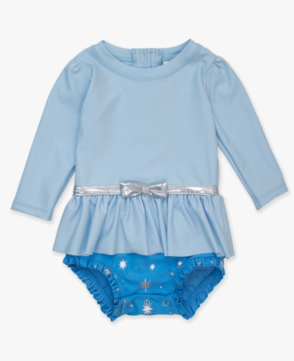 RB Glass Slipper Princess Long Sleeve Bow Skirted One Piece