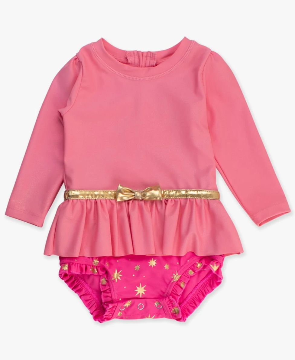 Sleeping Princess Long Sleeve Bow Skirted One Piece