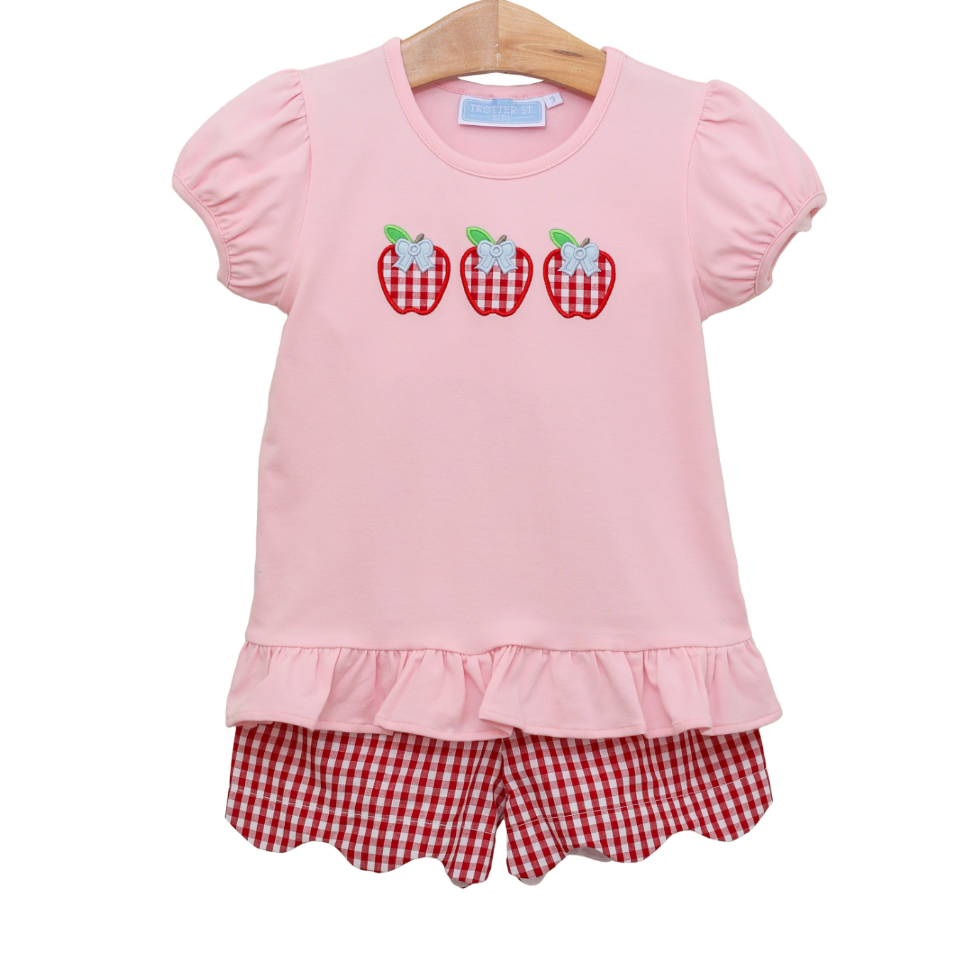 TSK Apple Trio Ruffle Short Set
