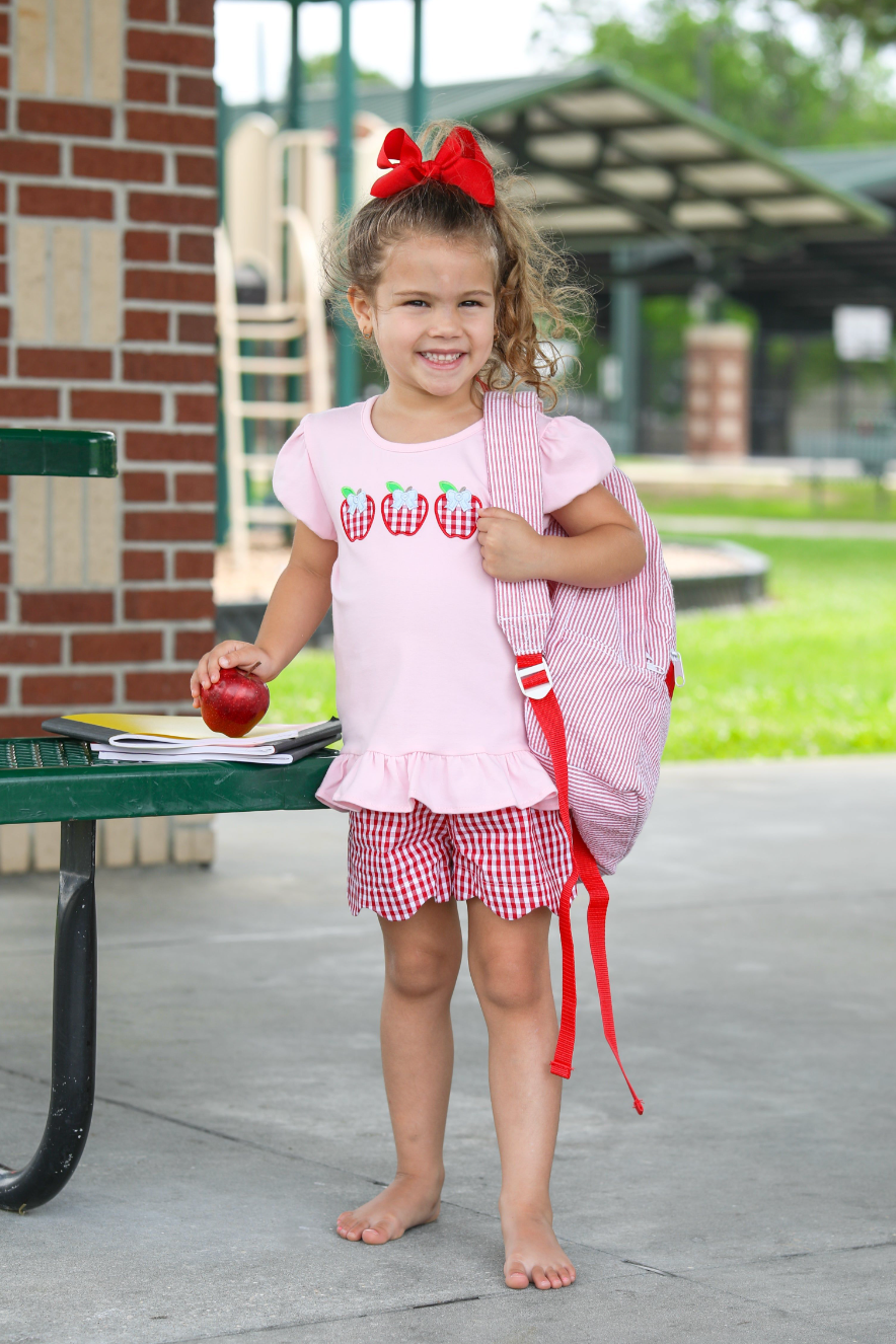 TSK Apple Trio Ruffle Short Set