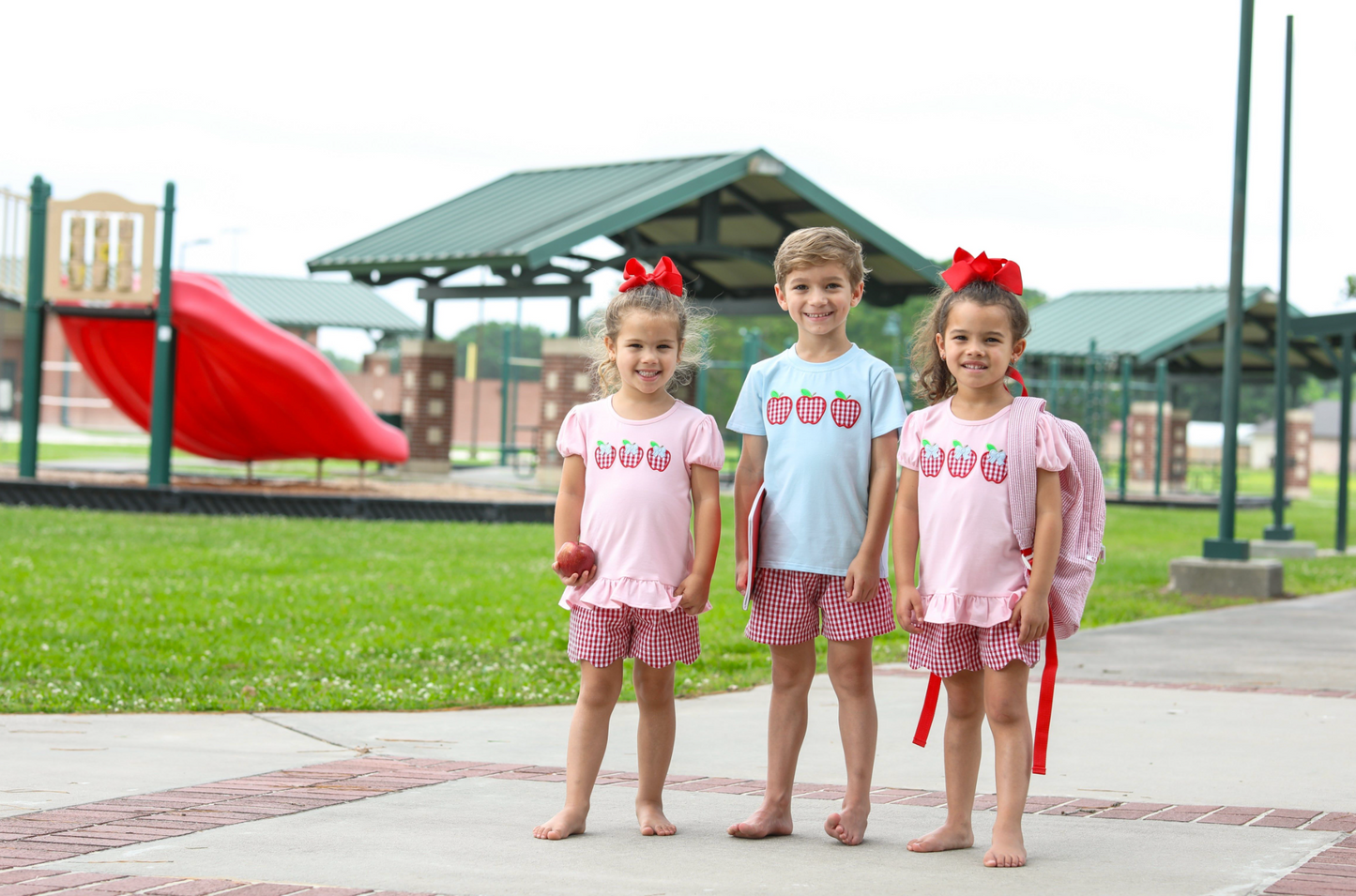 TSK Apple Trio Ruffle Short Set