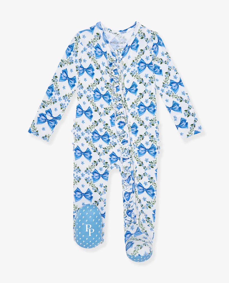 Posh Peanut Emersyn Footie Ruffled Zippered One Piece