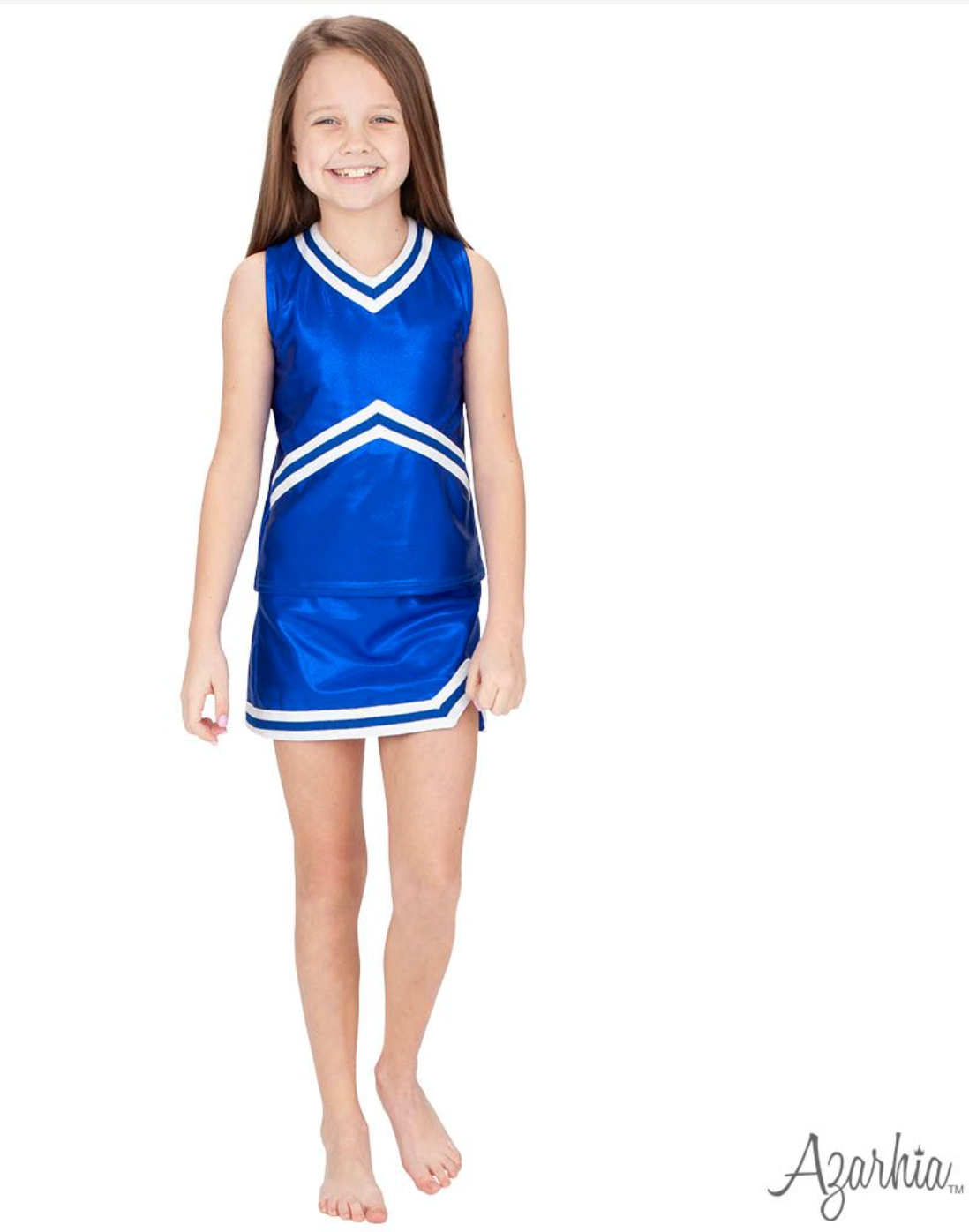 Azarhia Shimmer Cheer Suit in Royal Game Day