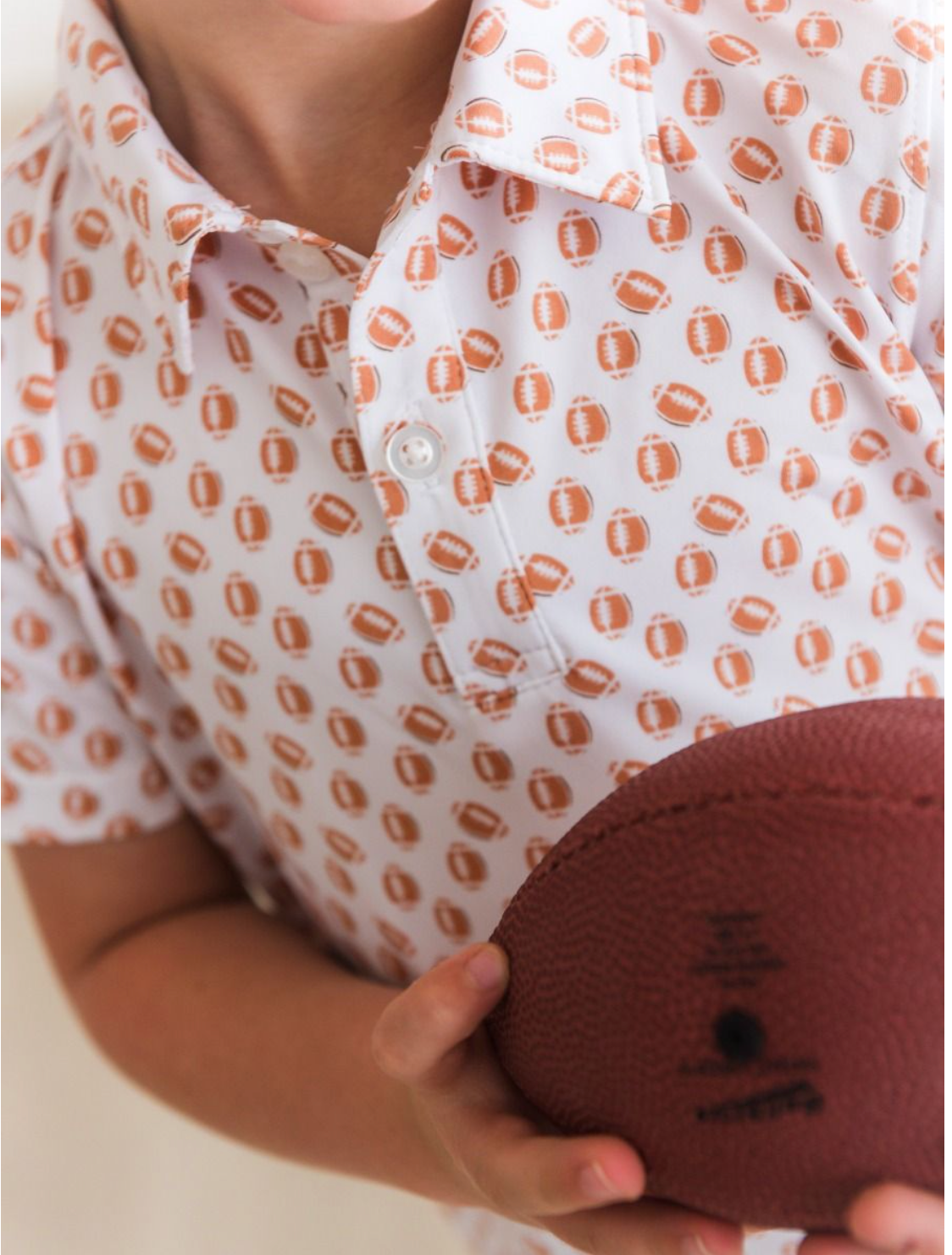 Football Frenzy Knit Short Sleeve Performance Polo