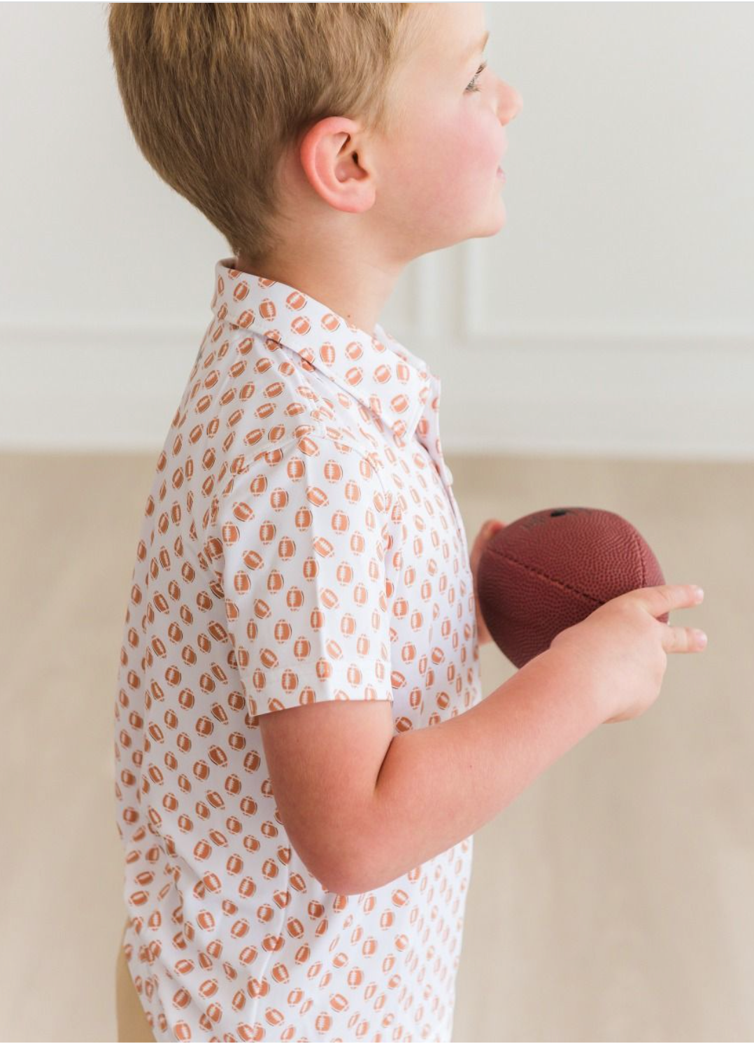 Football Frenzy Knit Short Sleeve Performance Polo
