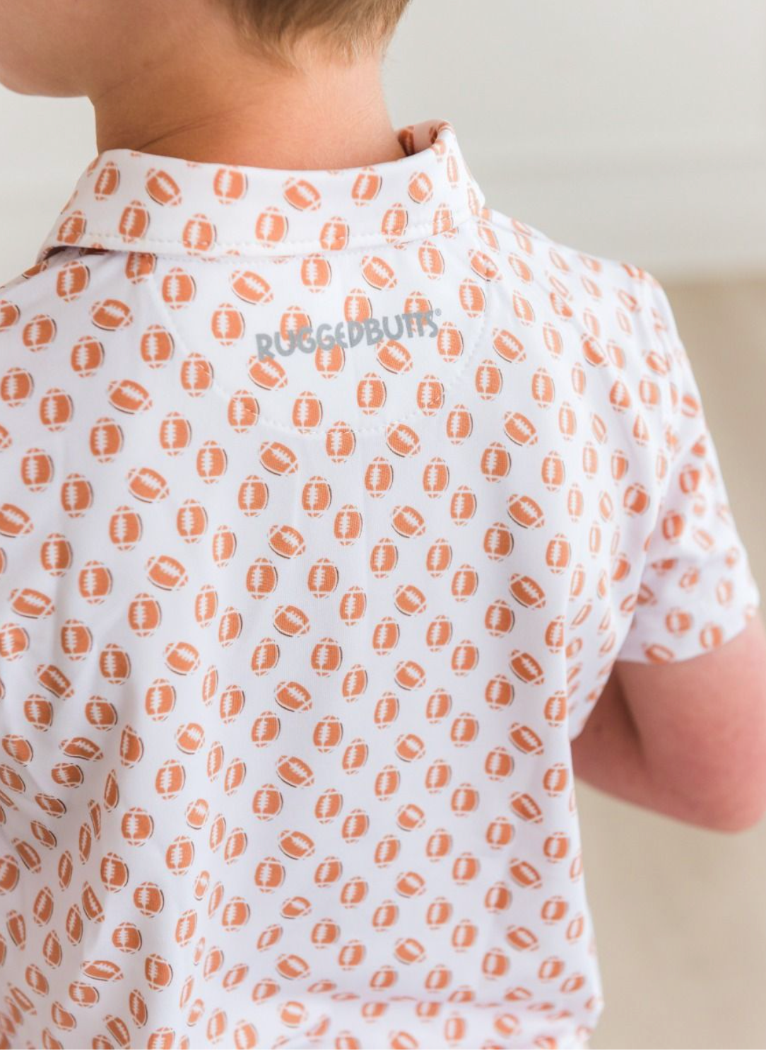 Football Frenzy Knit Short Sleeve Performance Polo