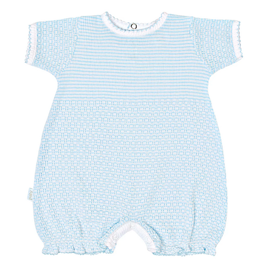 Paty Knit Stripe Bubble Blue w/White Trim