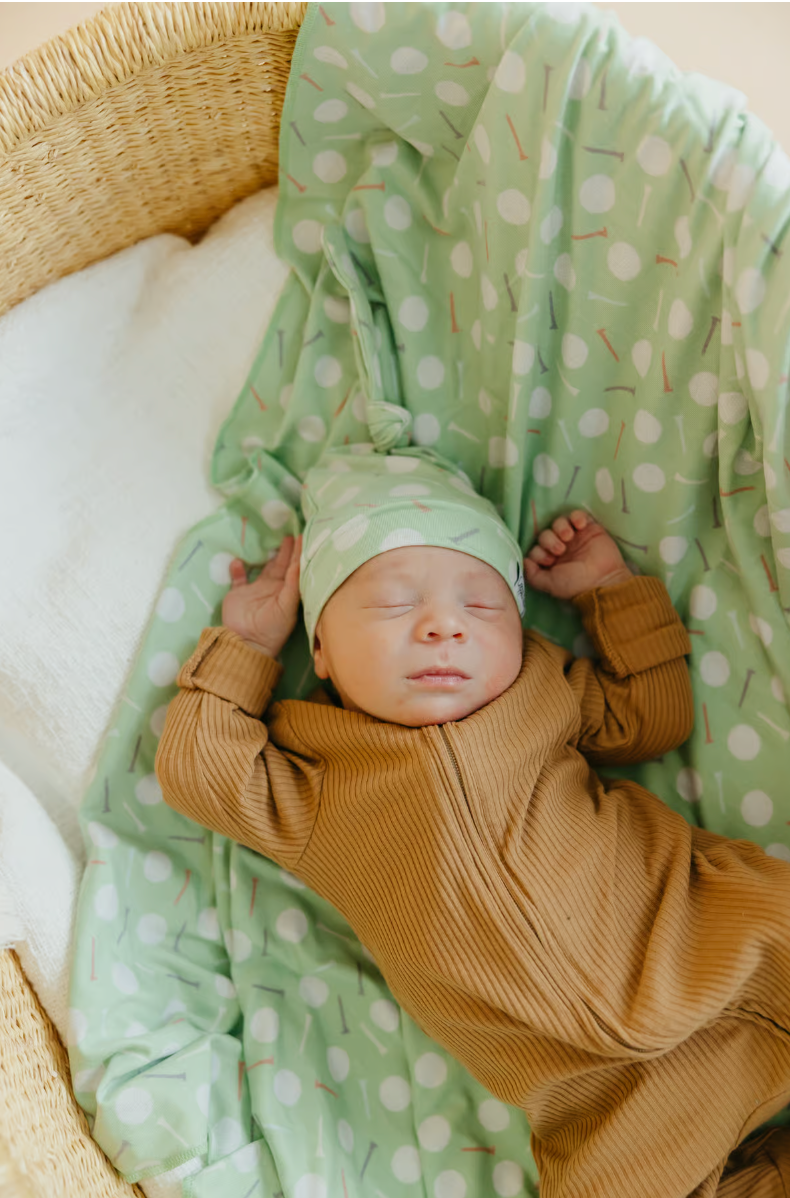 Copper Pearl Bogey Knit Swaddle Blanket