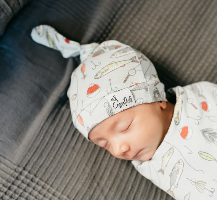 Copper Pearl Trout Top Knot Hat
