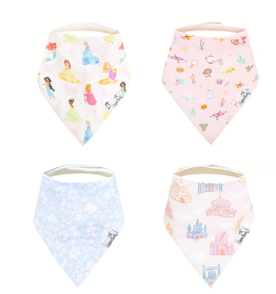Copper Pearl Disney Princess Bandana Bib Set (4-Pack)