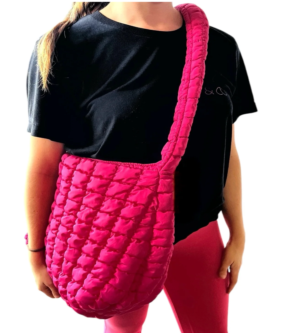 Pink Puffer Tote Bag