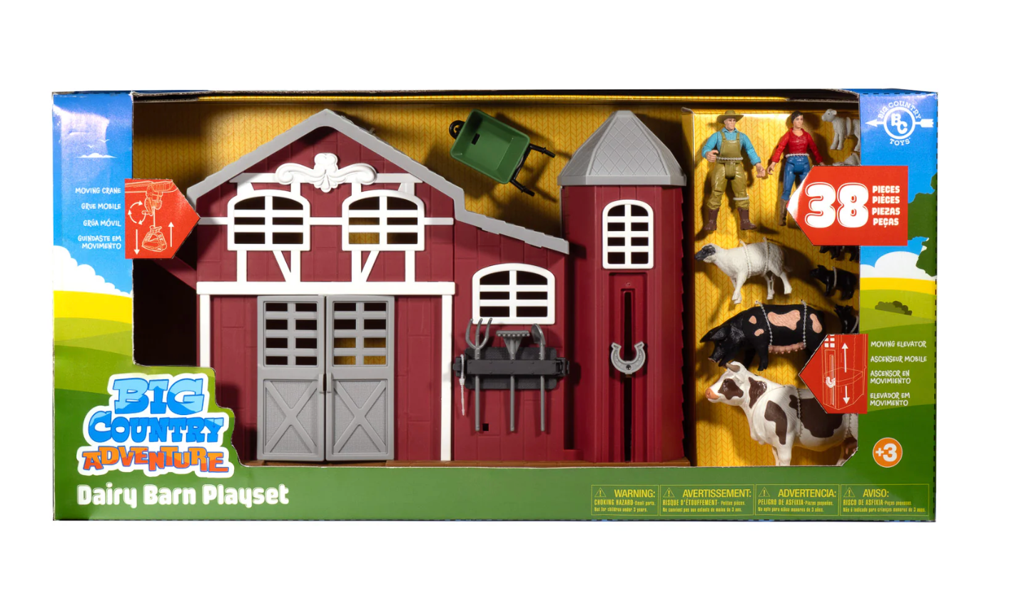 Big Country Toys 38-Piece Dairy Barn Playset