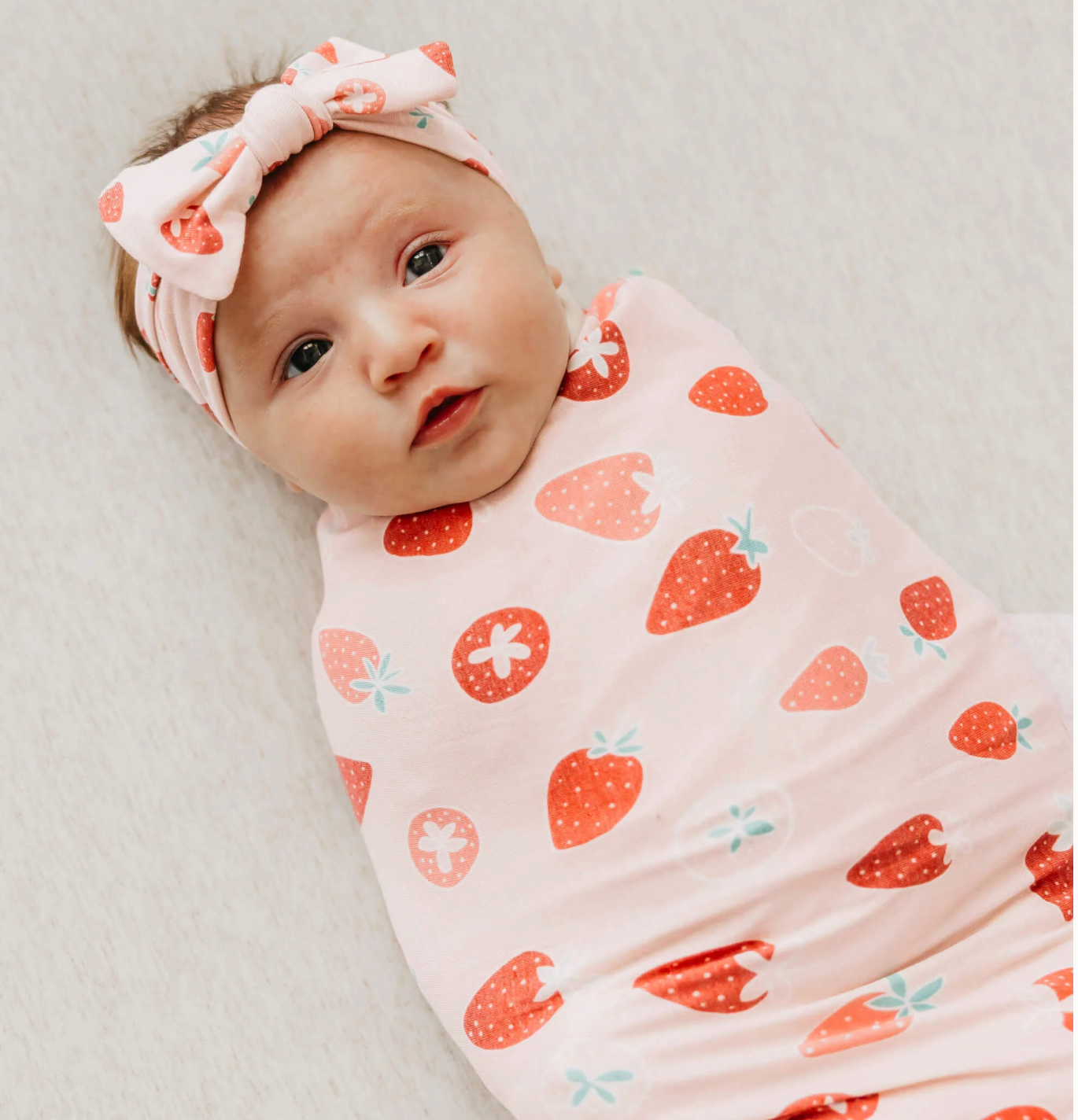 Copper Pearl Swaddle Blanket- Strawberry